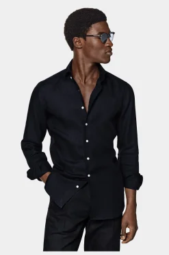 SUITSUPPLY Hemd Navy Slim Fit-Männlich Casual Hemden