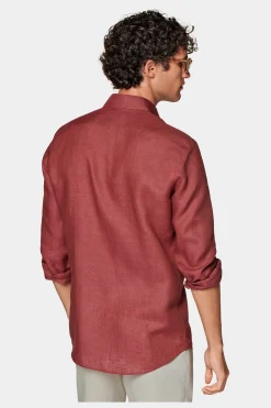 SUITSUPPLY Hemd Rot Slim Fit-Männlich Casual Hemden