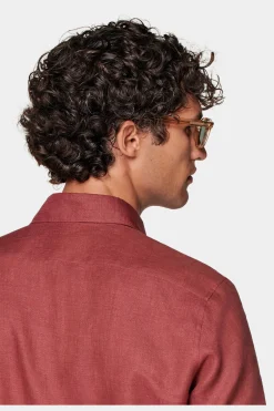 SUITSUPPLY Hemd Rot Slim Fit-Männlich Casual Hemden