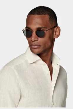 SUITSUPPLY Hemd Sand Slim Fit-Männlich Casual Hemden