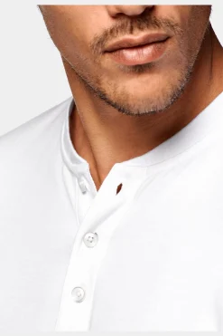 SUITSUPPLY Henley T-Shirt Weiss-Männlich T-Shirts