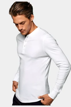 SUITSUPPLY Henley T-Shirt Weiss-Männlich T-Shirts