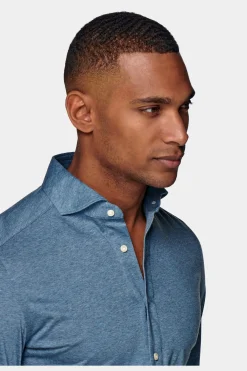 SUITSUPPLY Jersey-Popover Blau In Extra Slim Fit-Männlich Casual Hemden