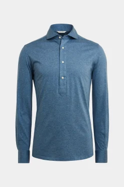 SUITSUPPLY Jersey-Popover Blau In Extra Slim Fit-Männlich Casual Hemden