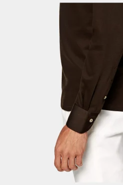 SUITSUPPLY Jersey-Popover Braun In Extra Slim Fit-Männlich Casual Hemden