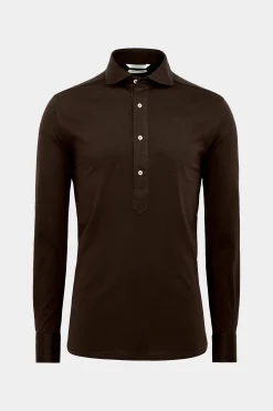 SUITSUPPLY Jersey-Popover Braun In Extra Slim Fit-Männlich Casual Hemden