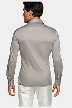 SUITSUPPLY Jersey-Popover Grau Extra Slim Fit-Männlich Casual Hemden