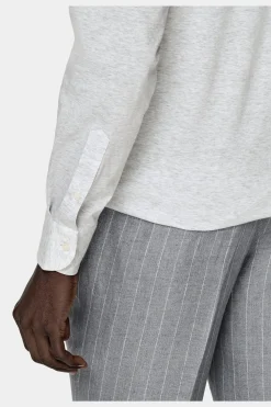 SUITSUPPLY Jersey-Popover Hellgrau Extra Slim Fit-Männlich Casual Hemden