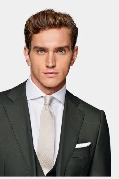SUITSUPPLY Lazio Anzug Dreiteiler Dunkelgrün-Männlich Business Anzüge