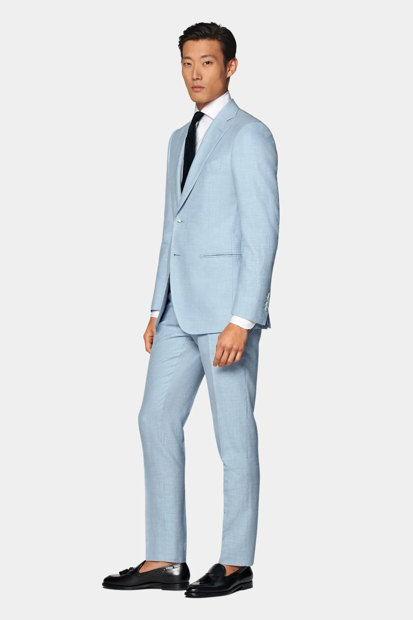 SUITSUPPLY Lazio Anzug Dreiteiler Hellblau-Männlich Hochzeitsanzüge