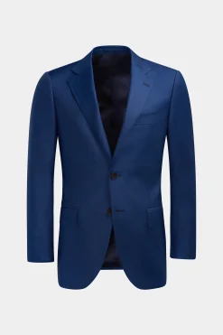 SUITSUPPLY Lazio Anzug Dreiteiler Mittelblau-Männlich Business Anzüge