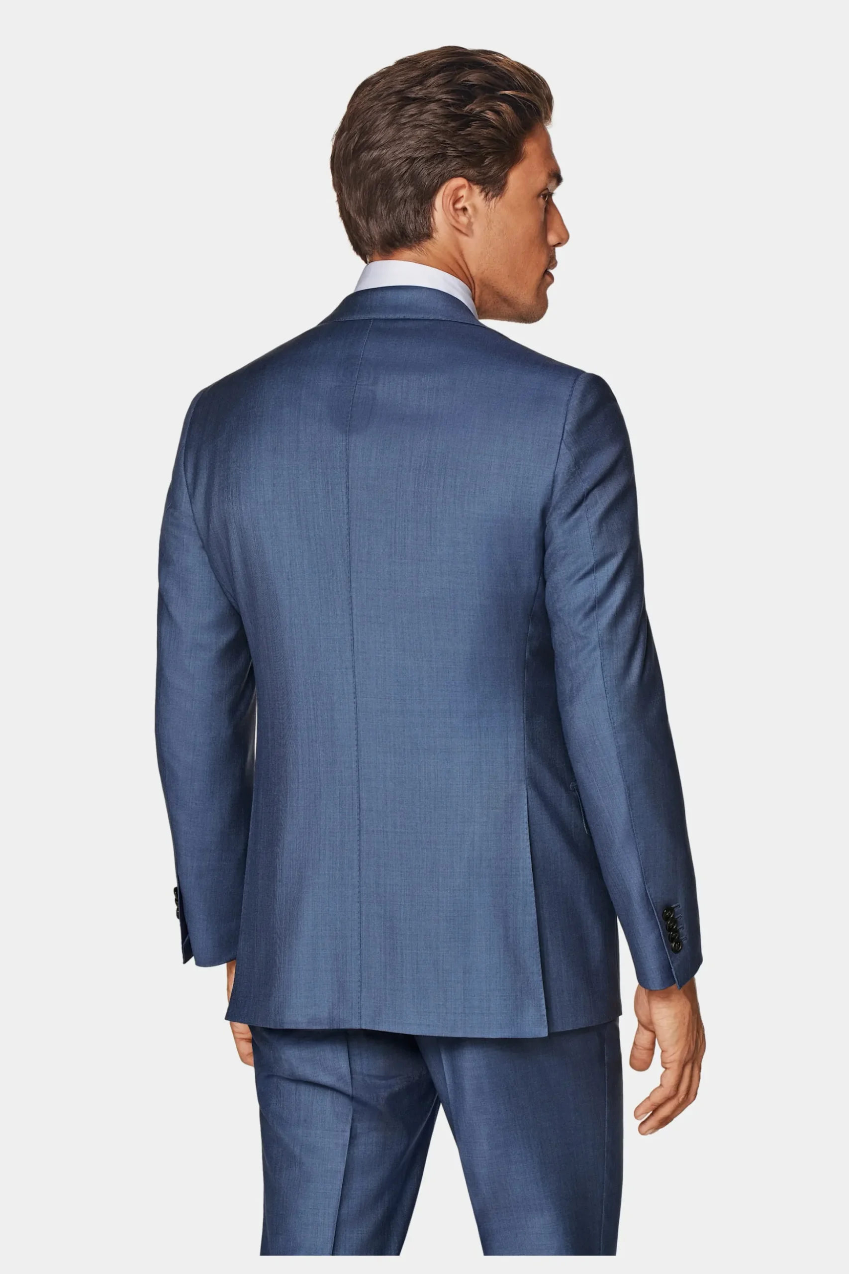 SUITSUPPLY Lazio Anzug Dreiteiler Mittelblau-Männlich Business Anzüge