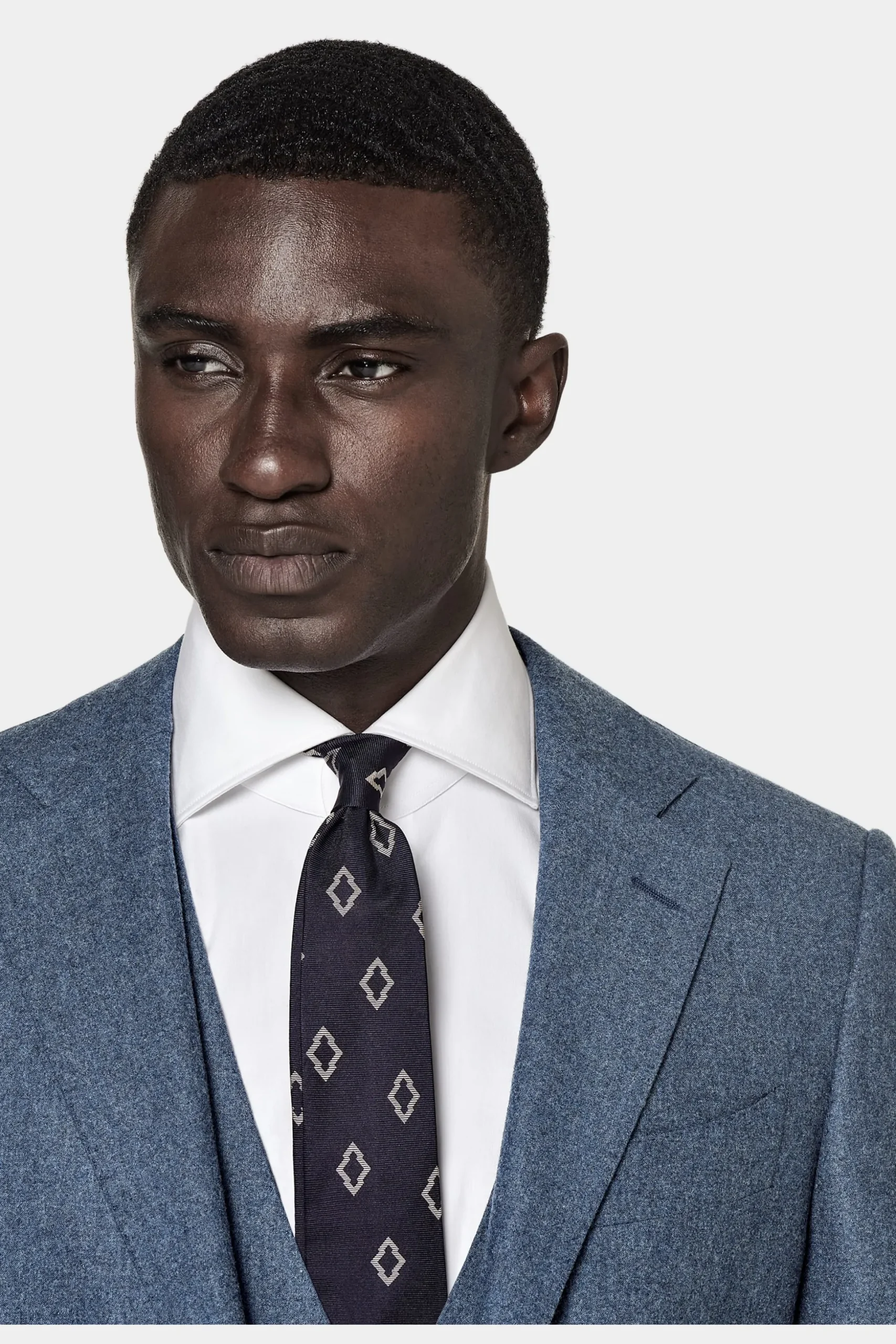 SUITSUPPLY Lazio Anzug Dreiteiler Mittelblau-Männlich Casual Anzüge