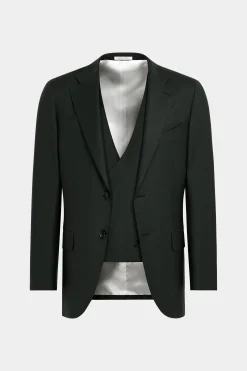 SUITSUPPLY Lazio Anzug Dreiteiler Mittelgrün-Männlich Business Anzüge