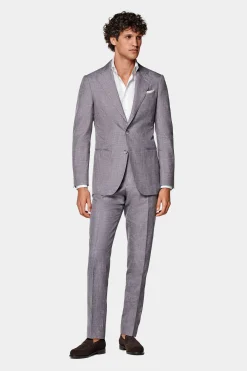 SUITSUPPLY Lazio Anzug Dreiteiler Purpur-Männlich Casual Anzüge