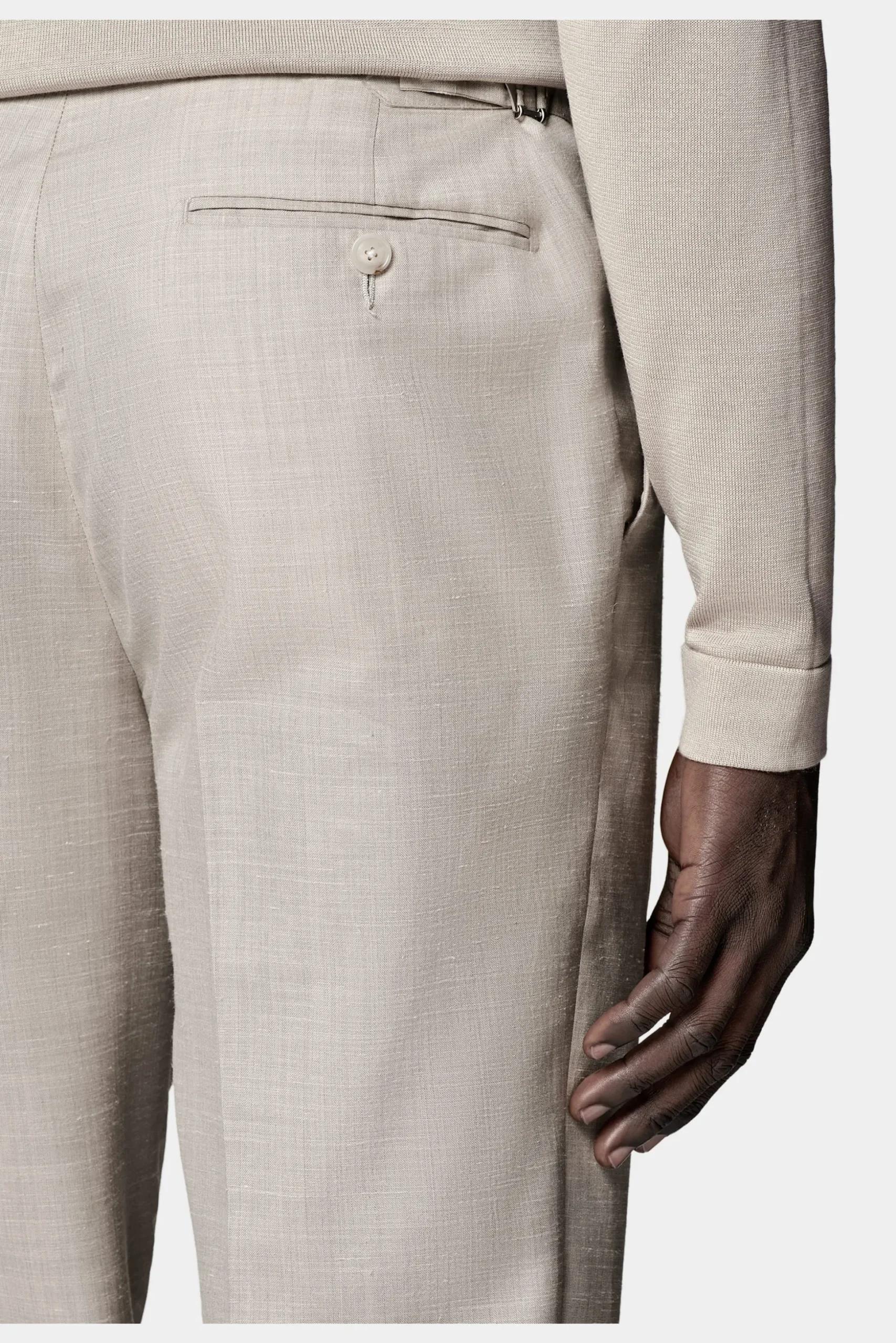 SUITSUPPLY Lazio Anzug Dreiteiler Sand-Männlich Casual Anzüge
