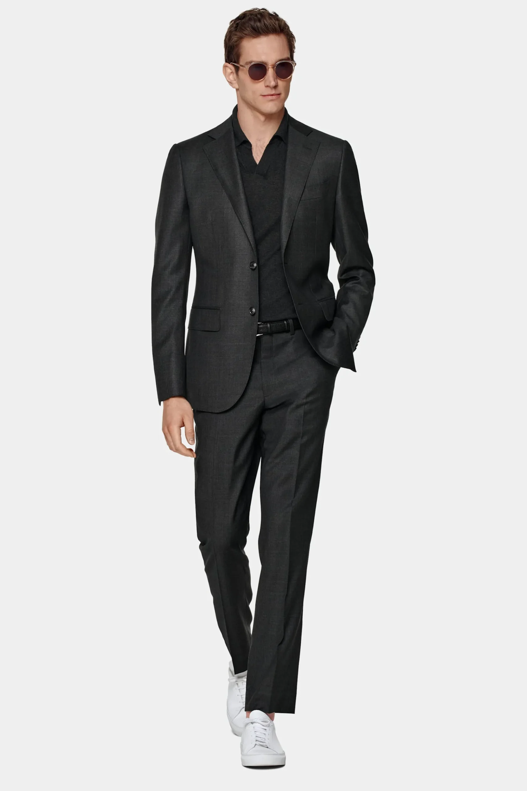 SUITSUPPLY Lazio Anzug Dunkelgrau-Männlich Business Anzüge