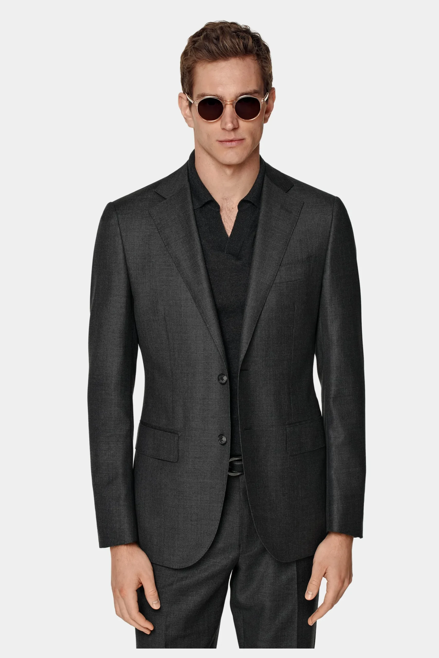 SUITSUPPLY Lazio Anzug Dunkelgrau-Männlich Business Anzüge