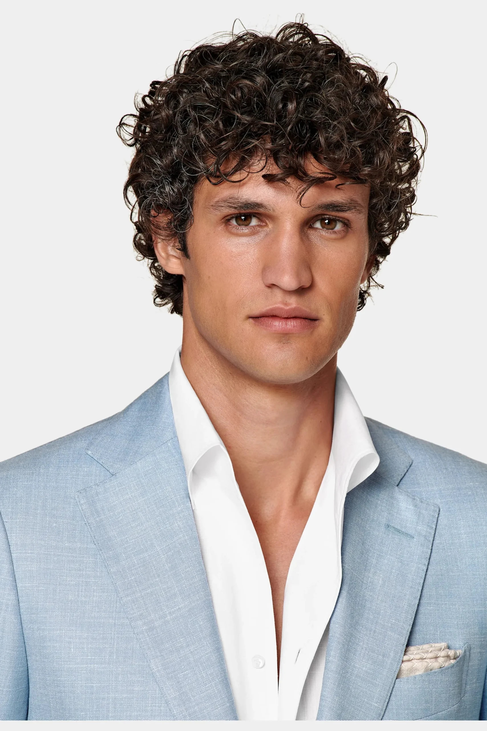 SUITSUPPLY Lazio Anzug Hellblau-Männlich Leinenanzüge