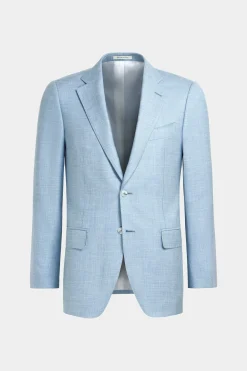 SUITSUPPLY Lazio Anzug Hellblau-Männlich Leinenanzüge