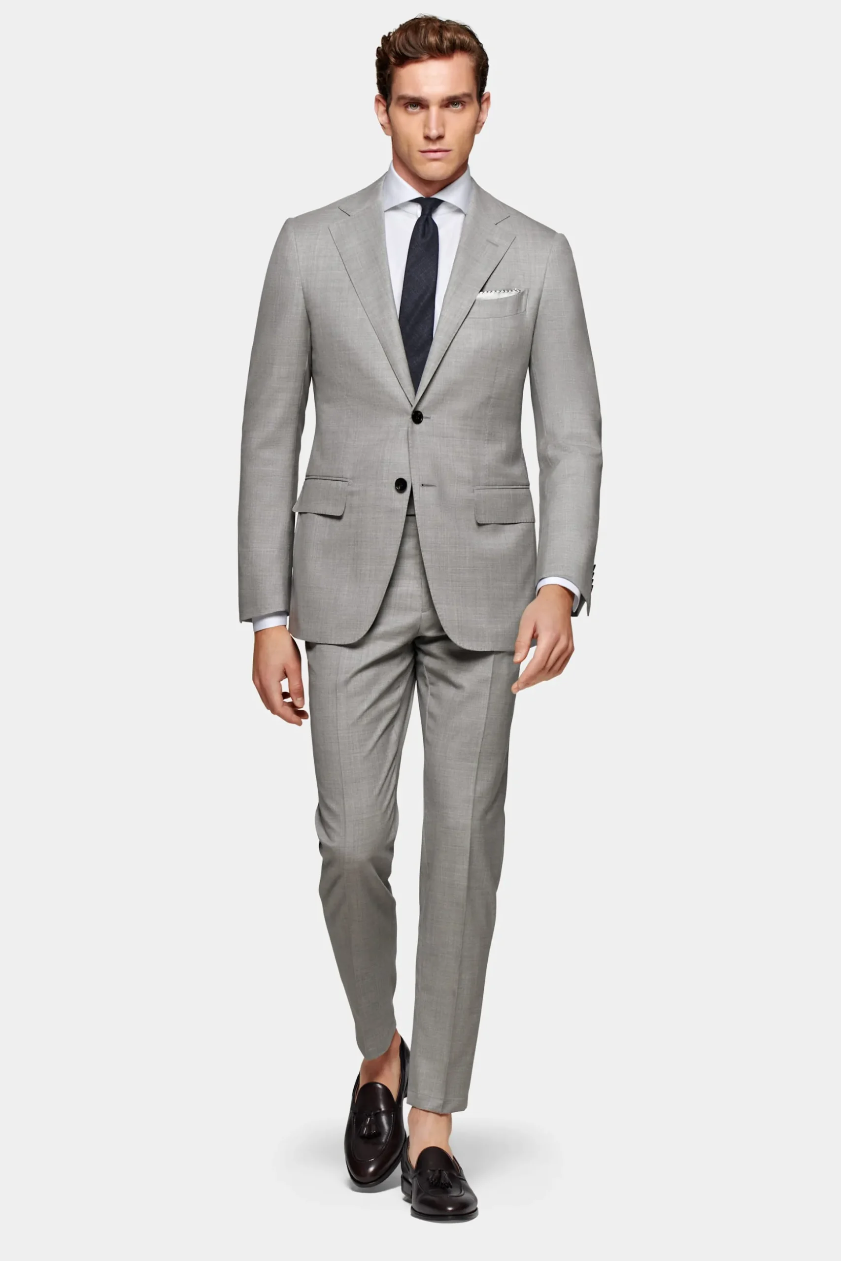 SUITSUPPLY Lazio Anzug Hellgrau-Männlich Business Anzüge