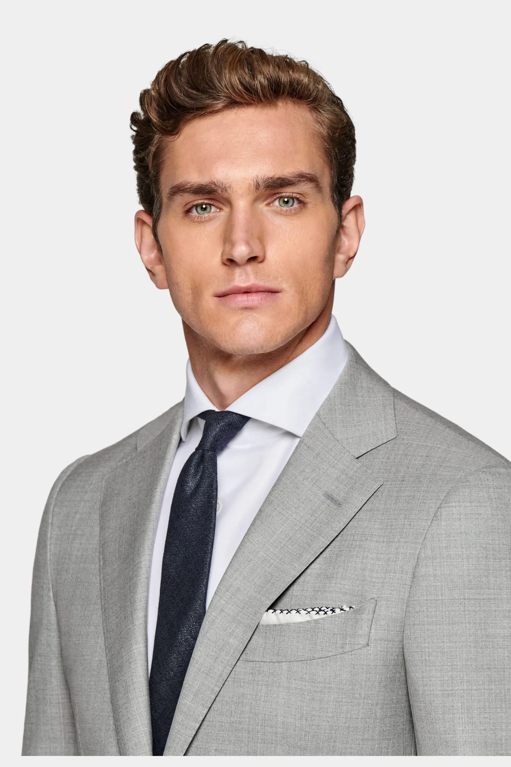SUITSUPPLY Lazio Anzug Hellgrau-Männlich Business Anzüge
