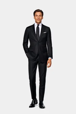 SUITSUPPLY Lazio Anzug Schwarz-Männlich Business Anzüge