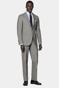 SUITSUPPLY Lazio Ganzjahresanzug Hellgrau-Männlich Business Anzüge