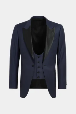 SUITSUPPLY Lazio Smoking Dreiteiler Mittelblau-Männlich Smokings
