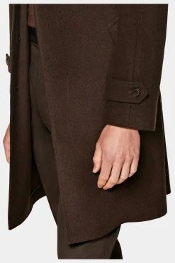 SUITSUPPLY Mantel Dunkelbraun Gürtel-Männlich Elegante Mäntel