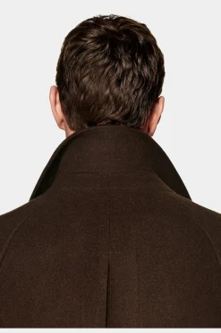 SUITSUPPLY Mantel Dunkelbraun Gürtel-Männlich Elegante Mäntel