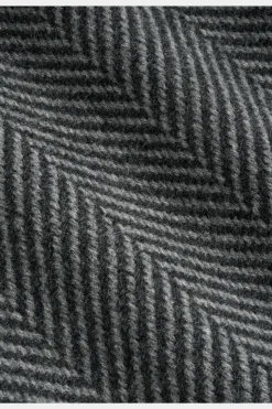 SUITSUPPLY Mantel Dunkelgrau Fischgrätmuster Gürtel-Männlich Elegante Mäntel