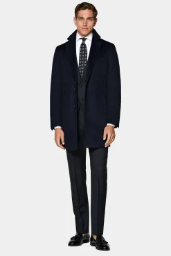 SUITSUPPLY Mantel Navy-Männlich Elegante Mäntel