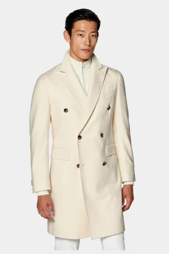 SUITSUPPLY Mantel Off-White-Männlich Elegante Mäntel