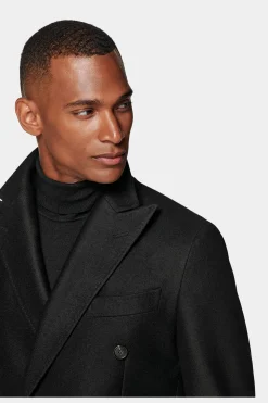 SUITSUPPLY Mantel Schwarz-Männlich Elegante Mäntel
