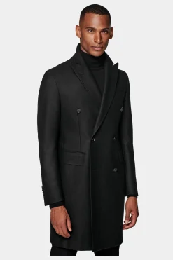 SUITSUPPLY Mantel Schwarz-Männlich Elegante Mäntel