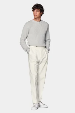 SUITSUPPLY Mira Hose Off-White Bundfalte-Männlich Elegante Hosen