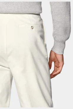 SUITSUPPLY Mira Hose Off-White Bundfalte-Männlich Elegante Hosen