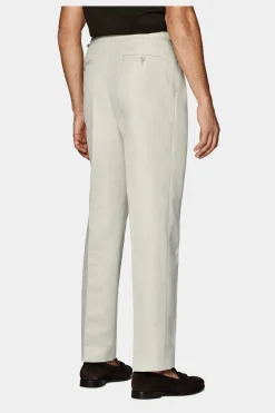 SUITSUPPLY Mira Hose Sand Bundfalte-Männlich Elegante Hosen