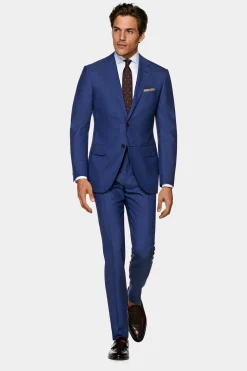 SUITSUPPLY Napoli Ganzjahresanzug Mittelblau-Männlich Business Anzüge