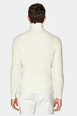 SUITSUPPLY Off-White Halber Reißverschluss-Männlich Cardigans & Troyer