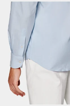 SUITSUPPLY Oxford Hemd Hellblau Washed Slim Fit-Männlich Casual Hemden