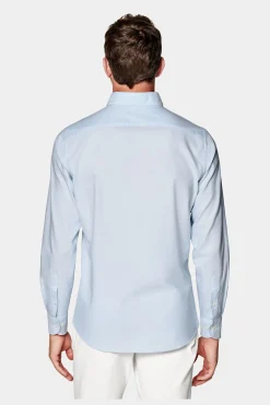 SUITSUPPLY Oxford Hemd Hellblau Washed Slim Fit-Männlich Casual Hemden