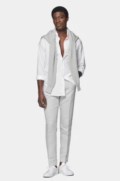 SUITSUPPLY Oxford Hemd Weiss Washed Slim Fit-Männlich Casual Hemden
