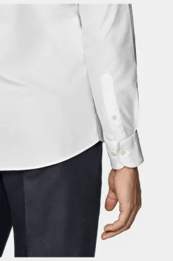 SUITSUPPLY Oxford Hemd Weiss Washed Slim Fit-Männlich Casual Hemden