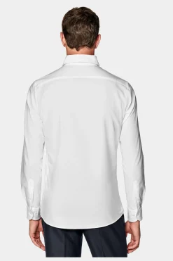 SUITSUPPLY Oxford Hemd Weiss Washed Slim Fit-Männlich Casual Hemden