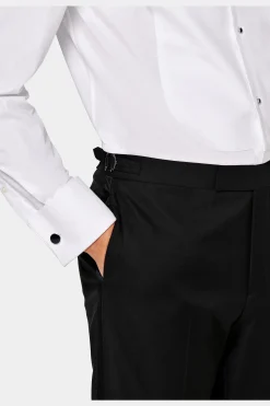 SUITSUPPLY Piqué-Smokinghemd Weiß Slim Fit-Männlich Klassische Hemden
