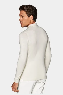 SUITSUPPLY Polo Cardigan Off-White-Männlich Poloshirts