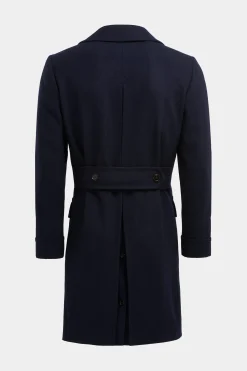SUITSUPPLY Polo Mantel Navy Fischgrätmuster-Männlich Elegante Mäntel