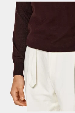 SUITSUPPLY Poloshirt Burgunderrot Langarm-Männlich Poloshirts